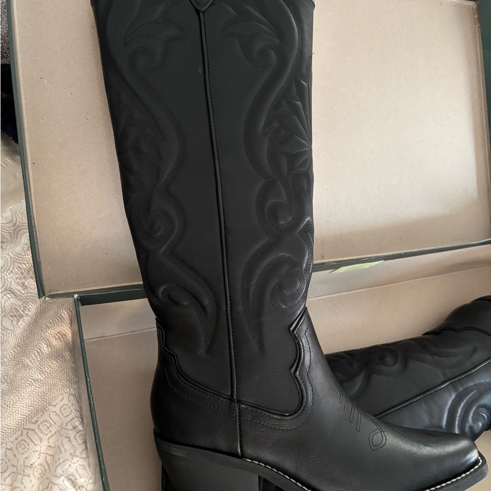 Kenzie Jet Black Knee-High Boots